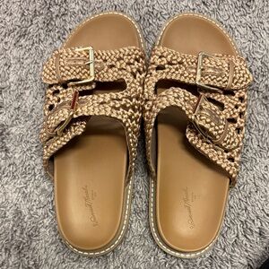 Universal Thread Woven Buckle Sandals - Brown